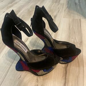 STEVE MADDEN | Gimmick Black Rhinestone Heels